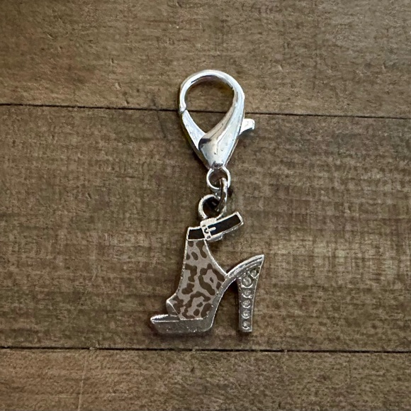 Coach Crystal Enamel Leopard Animal Print High Heel Bootie Wristlet Bag Charm - Picture 8 of 9